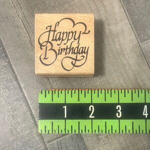 Charming Wooden Happy Birthday Stamp